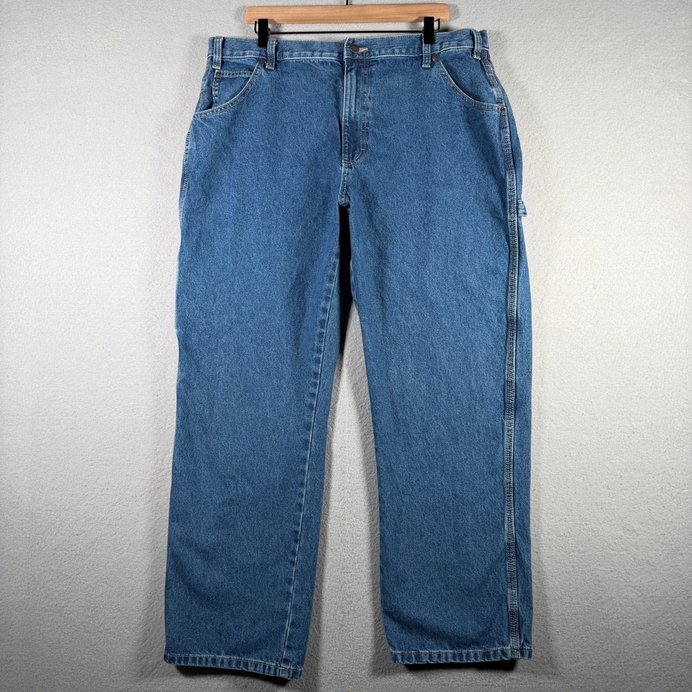 Dickies Relaxed Fit Carpenter Jeans Mens 38x30 Blue Denim Utility Work Pants